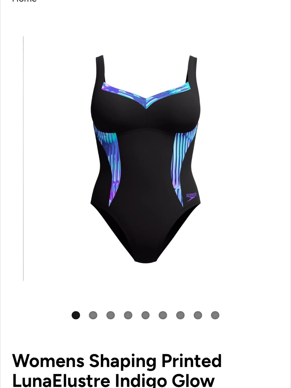 Speedo Women’s Black One-Piece Swimsuit with Indigo Glow Accents